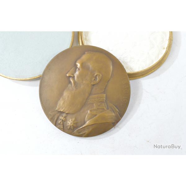 Mdaille de table Bronze commmorative Lopold II 1830-1905 Devreese Godefroid Belgique 1930