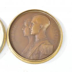 Médaille de table Bronze ITALIE BELGIQUE VICTOR-EMMANUEL III Mariage d'Humbert de Savoie Marie-José