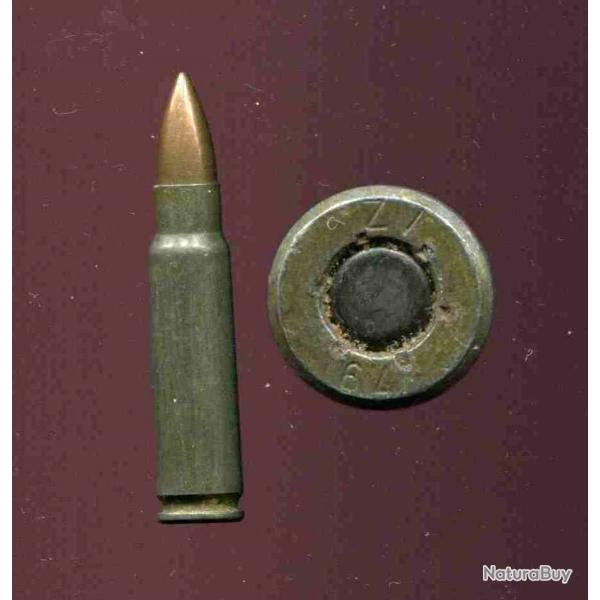 7.62 x 45 CZ - tui acier laqu - balle cuivre pointe - marquage : ZV 64