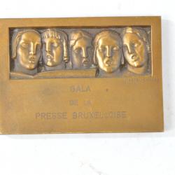 Médaille de table Bronze Gala de la presse Bruxelloise. 1966. Marcel Renard. Belgique Brussel