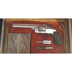 Superbe Smith et Wesson numéro 3 44 Russian en coffret chêne massif