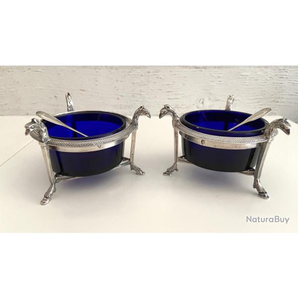 Salières en Argent Massif (950°/°°°) Poinçon 1er Coq Époque Empire Consulat 1800