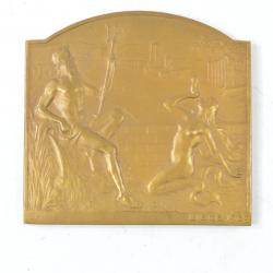 Médaille Bronze plaquette LIEGE 1939 CANAL ALBERT Exposition internationale de l'eau BELGIQUE FONSON