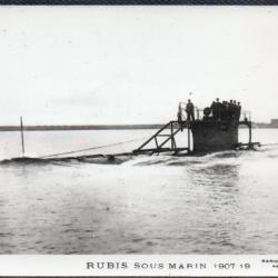 CPA - MARINE DE GUERRE  - RUBIS SOUS - MARIN 1907 19- N°1484