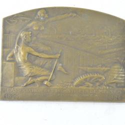 Médaille Bronze plaquette association industrielle de Merxem 1899 1929 hommage (Merksem Anvers)