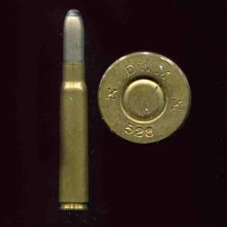 8.2 x 56 Mannlicher Schönauer - beau marquage : DWM K 528 K - balle nickel pointe plomb arrondie