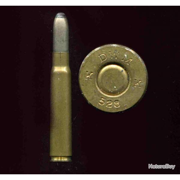 8.2 x 56 Mannlicher Schnauer - beau marquage : DWM K 528 K - balle nickel pointe plomb arrondie
