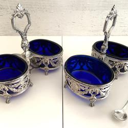 Paire de Salerons Argent 950°/°°° Georges BACHELET Circa 1880 Style Louis XVI