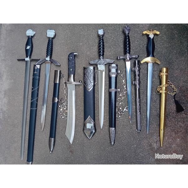 dague allemande reproduction lot de 6