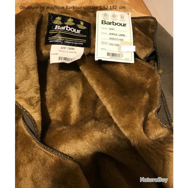 Doublure en acrylique Barbour vintage C 52 132 cm Warm Pile