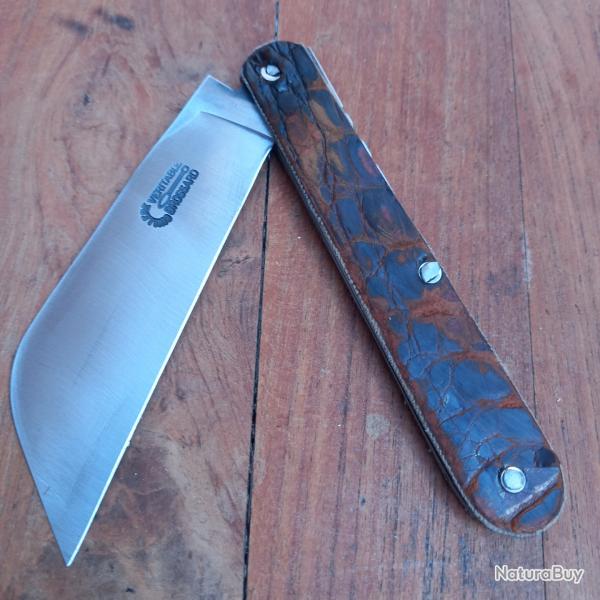 Unique Couteau VRITABLE CUILLERE BROSSARD Manche en Peau de CAMAN