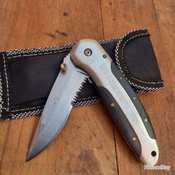 Couteau FACOM F13 Manche en Bois et mtal avec tui en Nylon