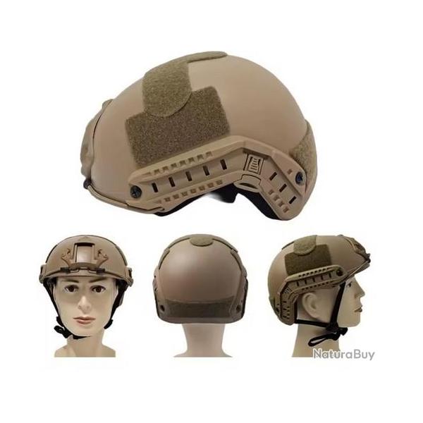 Casque tactique couleur kaki Airsoft (bien voir les photos et le commentaire)