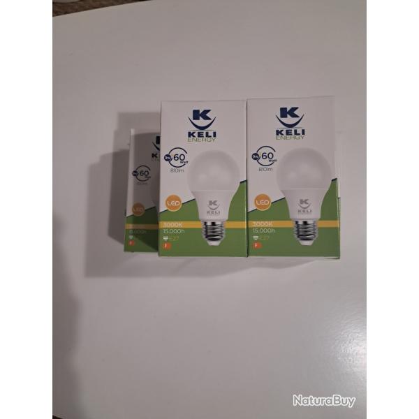 Lot de 5 ampoules led de marque keli E27 Toute neuve sous blister
