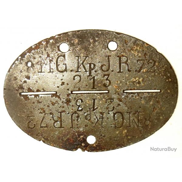PLAQUE D'IDENTITE du MITRAILLEUR ALLEMAND de la SECONDE GUERRE.