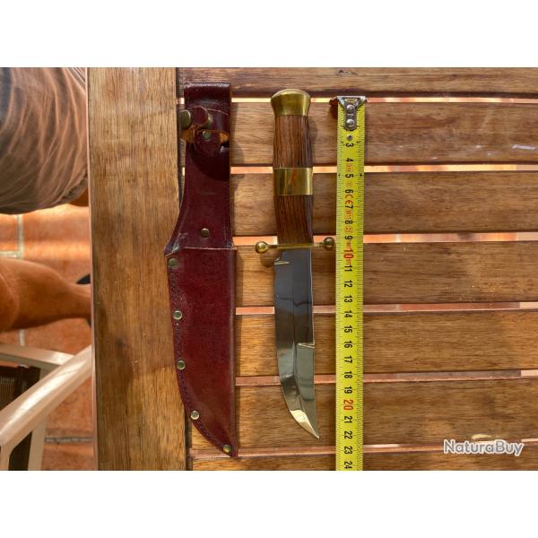 Couteau de chasse collection Luxe ALLEMAND HUBERTUSSOLINGEN  neuf avec tui en cuir marron