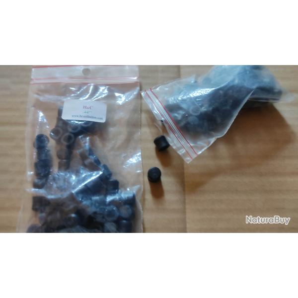 Lot de 100 projectiles caoutchoucs neufs H&C pour revolver poudre noire calibre 44