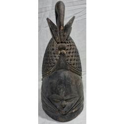 Masque Mende africain traditionnel en bois - Pièce d'art tribal
