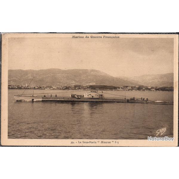CPA - MARINE DE GUERRE  - SOUS - MARIN " MORSE " S5  N3902