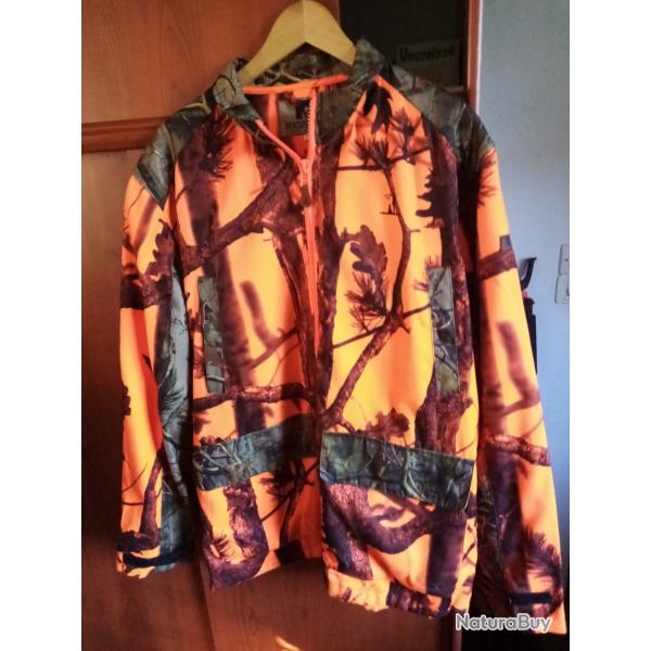 Veste de chasse lgre  XXL  Percussion Palombe Camo Blaze