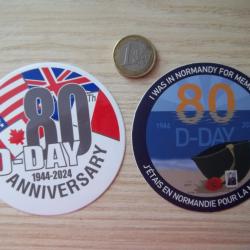 lot 2 autocollants 80 éme anniversaire D-Day collection militaire