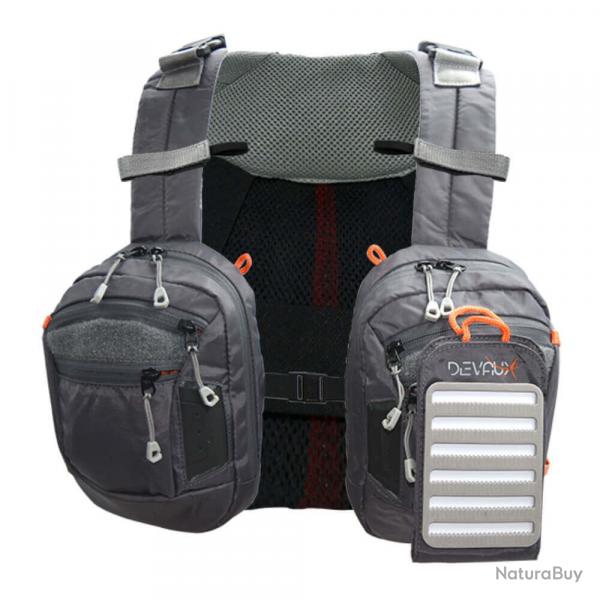 Gilet de peche CHEST PACK || KOWA devaux gris