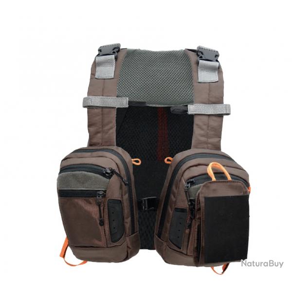 Gilet de peche CHEST PACK || KOWA devaux marron