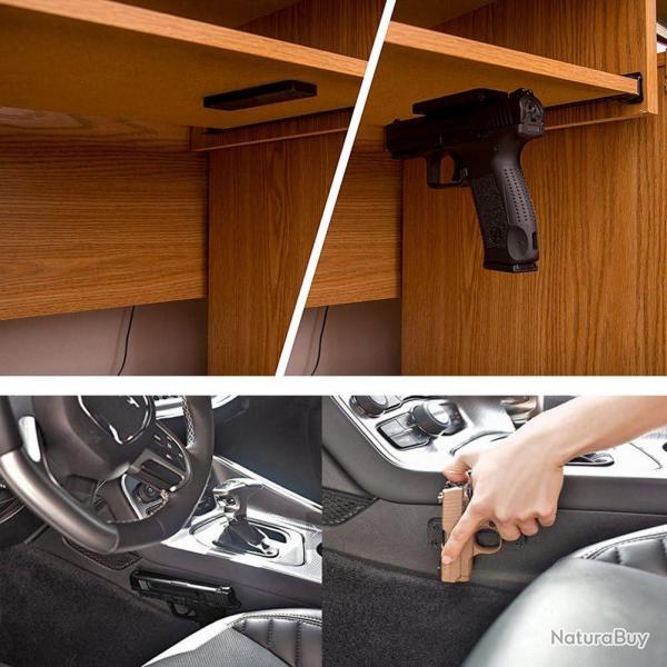 Support magntique pour arme de poing (ou outils) - LIVRAISON GRATUITE