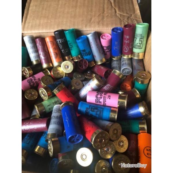 plus de 8kg de cartouches pour chasse,baltrap,  toutes marques, plombs de 7,5/   9 cal 12