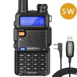 Talkie-walkie baofeng UV-5R (5w) + cable usb - LIVRAISON GRATUITE