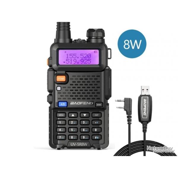 Talkie-walkie baofeng UV-5R (8w) + cable de programmation - LIVRAISON GRATUITE