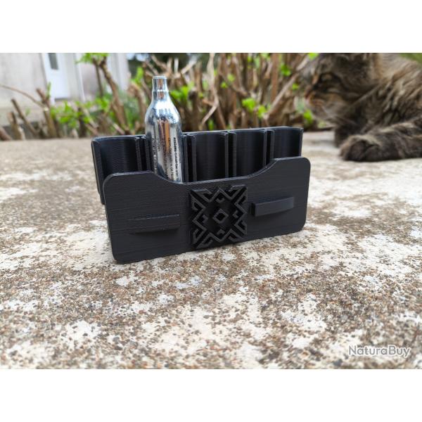 Porte cartouche Co2 12g / Co2 cartridge holder 12g / Porte sparclette Co2 12g rail picatinny (luxe)