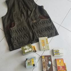 Divers Munitions calibre 20 avec gilet de chasse XL.