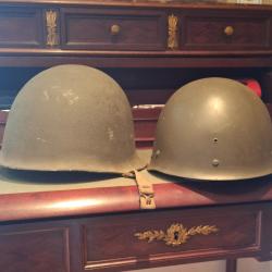 Authentique coque de casque model US et casque années 1950 armée Française