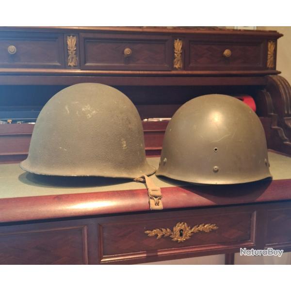 Authentique coque de casque model US et casque annes 1950 arme Franaise