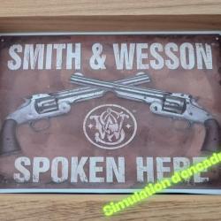 VINTAGE Smith & Wesson PHOTO PUBLICITAIRE SUR TOILE 200X300 MM