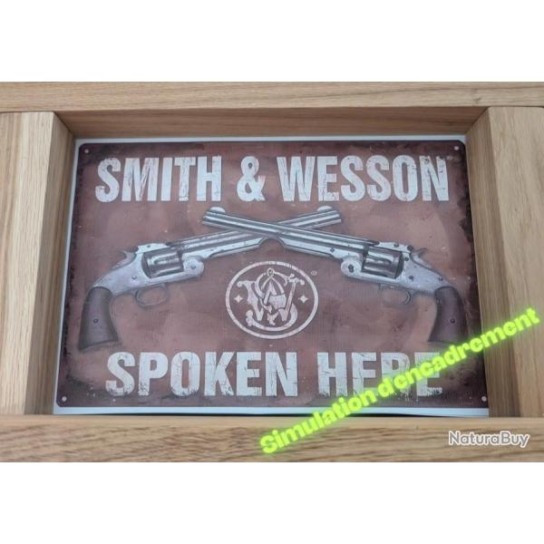 VINTAGE Smith & Wesson PHOTO PUBLICITAIRE SUR TOILE 200X300 MM