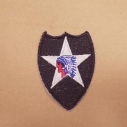 Insigne tissu US  2nd infantry division Indian head  petit modele box 134