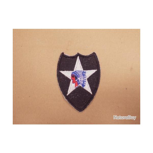Insigne tissu US  2nd infantry division Indian head  petit modele box 134