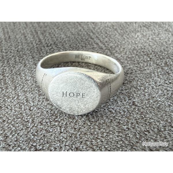 Chevalire en argent sterling - HOPE (espoir) - bague homme - taille 60 - marque Be Lost