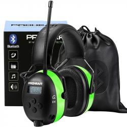 Casque Électronique Bluetooth Protection Auditive Active Réduction de Bruit AM/FM Rechargeable Vert