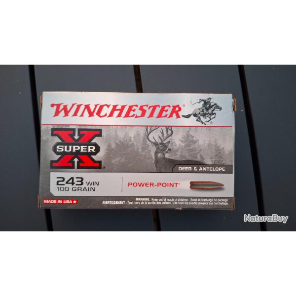 1 Bote complte 243 winchester 100 grain