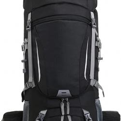 Sac à Dos Extérieur 60L Étanche Randonnée Camping Chasse et Voyage Confort & Résistance Noir