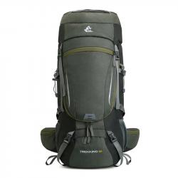 Sac à Dos Extérieur 60L Étanche Randonnée Camping Chasse et Voyage Confort & Résistance Vert