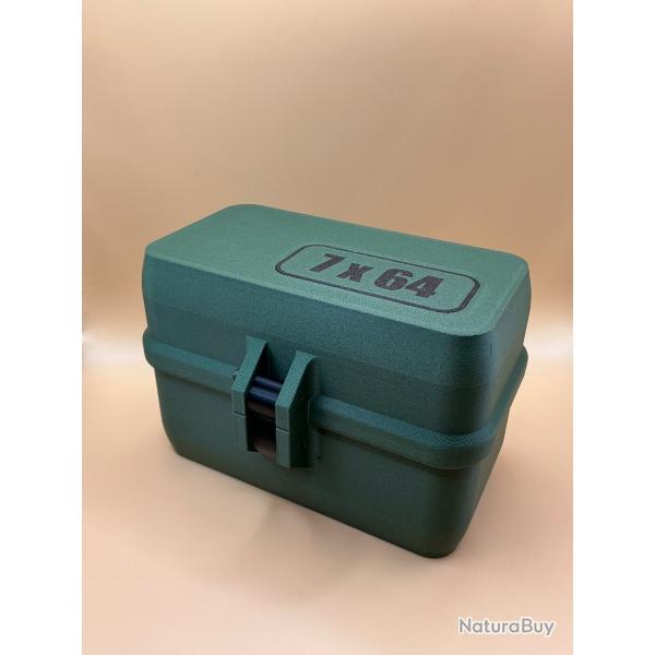 Bote de stockage / transport de munitions 7x64 verte
