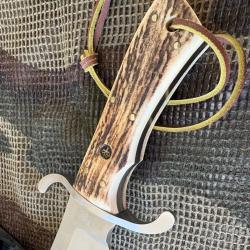 COUTEAU BOKER SOLINGEN BOWIE BOIS DE CERF N690