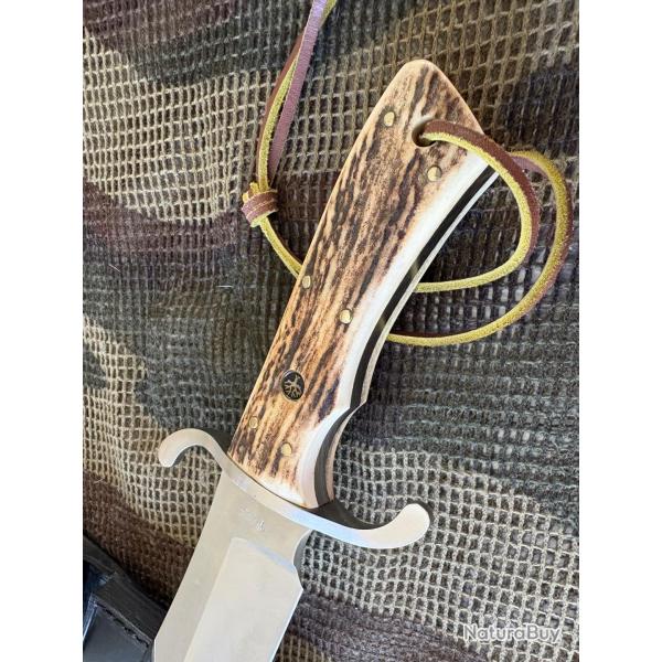 COUTEAU BOKER SOLINGEN BOWIE BOIS DE CERF N690
