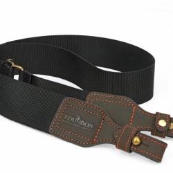 Bretelle sangle arme longue - Port en Bandoulière - Cuir et coton durable (3)