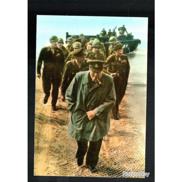 dbarquement de normandie le gnral montgomery accueille churchill sur le sol franais cpm