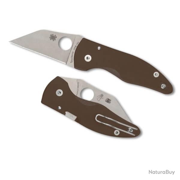 Couteau pliant Spyderco "MICROJIMBO" G10 marron C264GPBN15V en dition limite